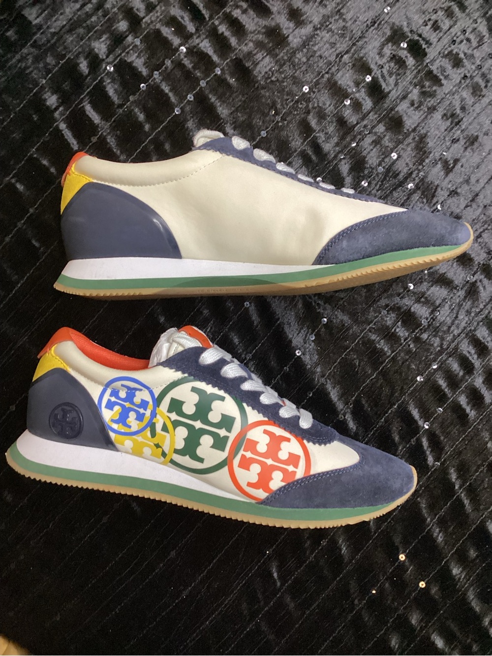 Vintage Tory Burch Hank Trainer Multicolor Logo Retro Runner Sneakers 8 - Picture 6 of 12